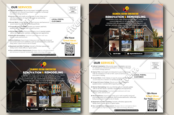 do eye catchy promotional postcard or direct mail eddm in 24h