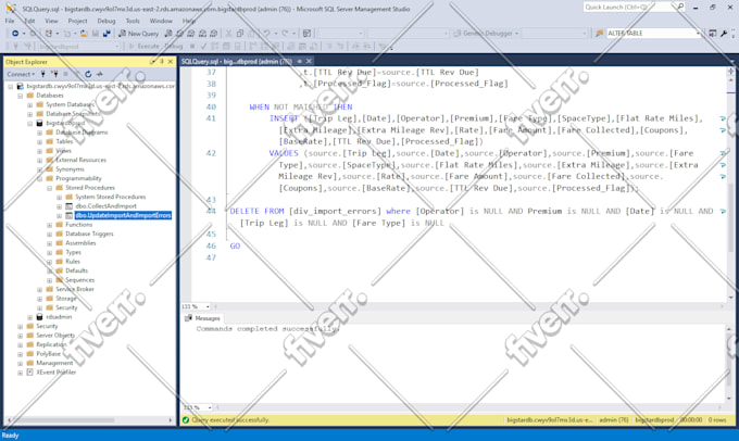 design databases, write queries procedures in sql