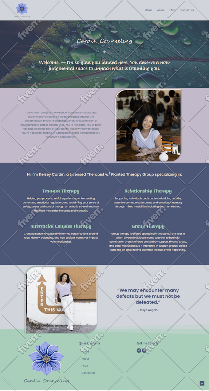 develop a life coaching, consulting, speaker, and trainer website