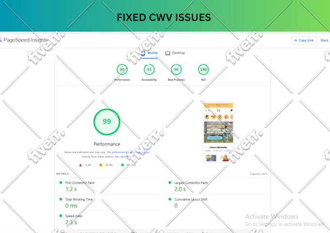 fix cls issues of core web vitals without layout changing