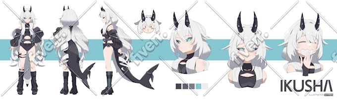 draw anime character sheet of your oc professionaly
