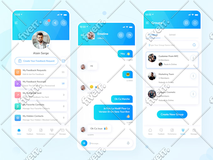 design modern mobile app UI UX for ios and android in figma