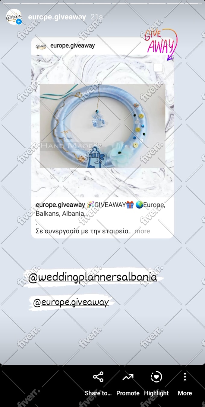 promote your giveaway on instagram