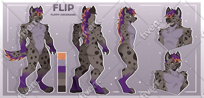 draw ref sheet of fursona, anime or vtuber nsfw o sfw