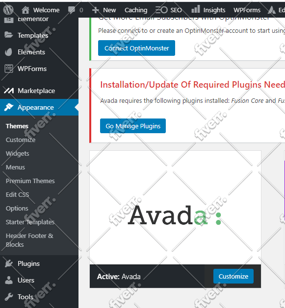 do install edit and wordpress website theme customization