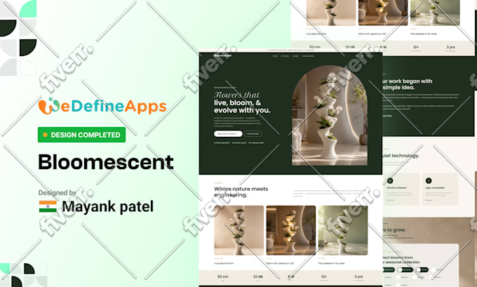 create mobile app design, website design, landing page