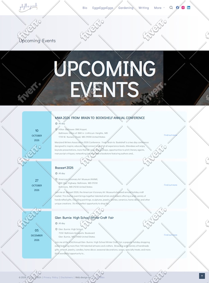 design author website, book author website, ebook website, author landing page