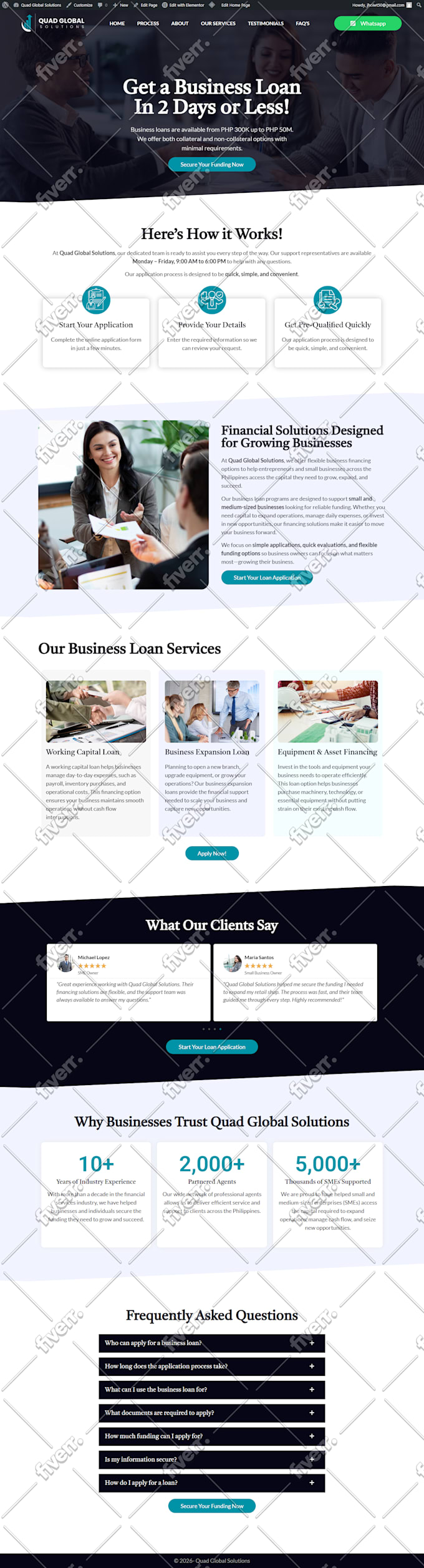 design profitable wordpress landing page or create complete elementor website