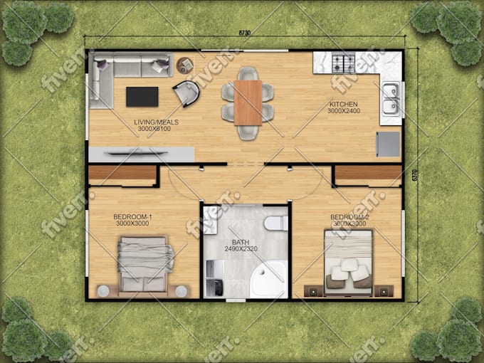 render your floor plans into realistic photoshop renders