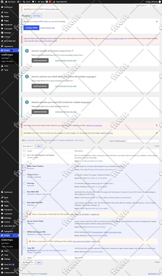 install ewww, imagify pro, perfmatters, acf pro, wpml wordpress plugin