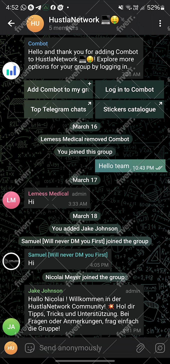 be your telegram moderator or telegram community manager
