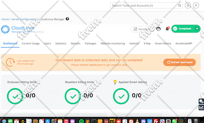 install cpanel, whm, cloudlinux, litespeed, csf, imunify, fix issues