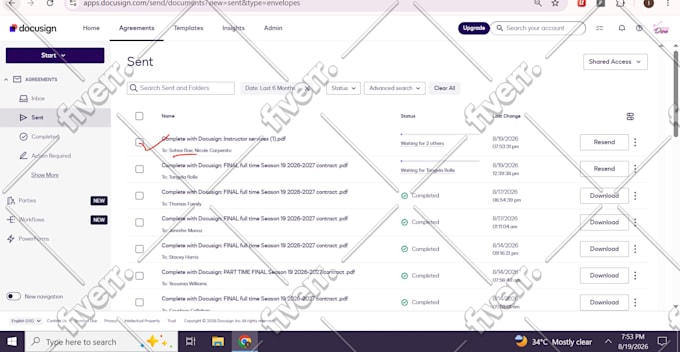 create docusign, pandadoc, adobe sign, sign now template