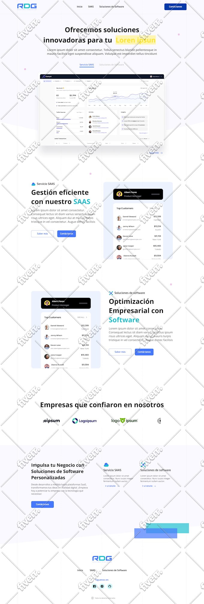 diseño de sitios web, landing page, app, etc