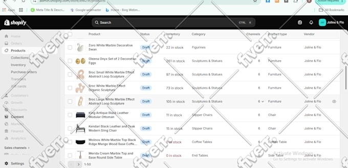 add products or upload products to your shopify store