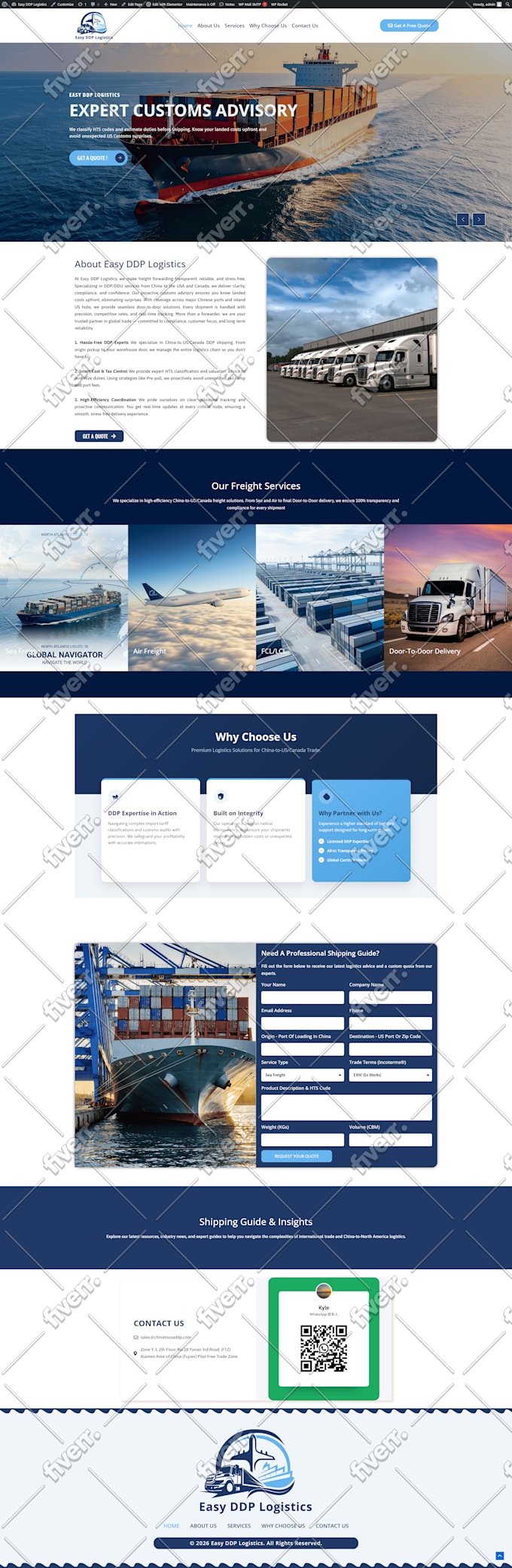 build logistics, trucking, transport, freight brokerage, cargo company website