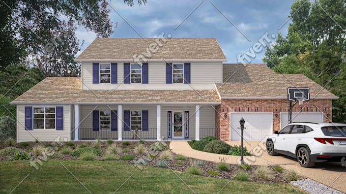 create photo realistic exterior and landscape