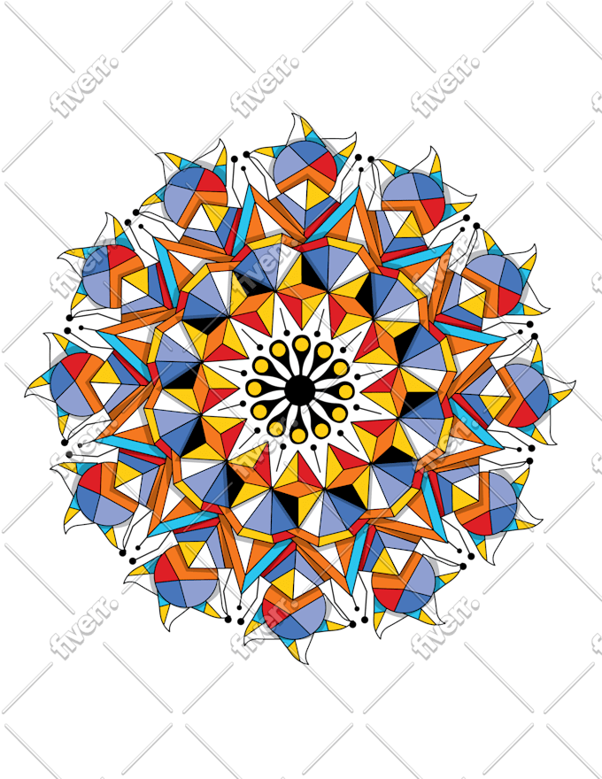 do colorful geometric mandala for logo design in 24 hours