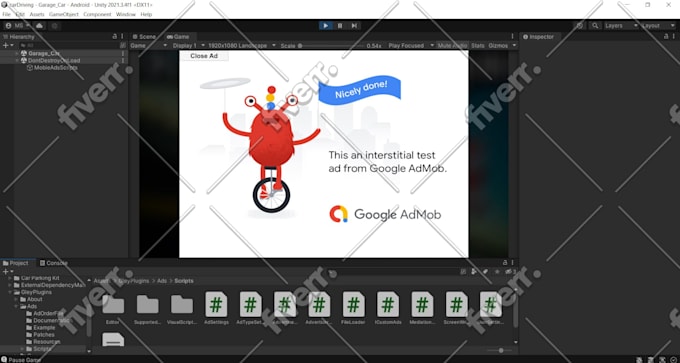 integrate admob, facebook, applovin or any ad in unity