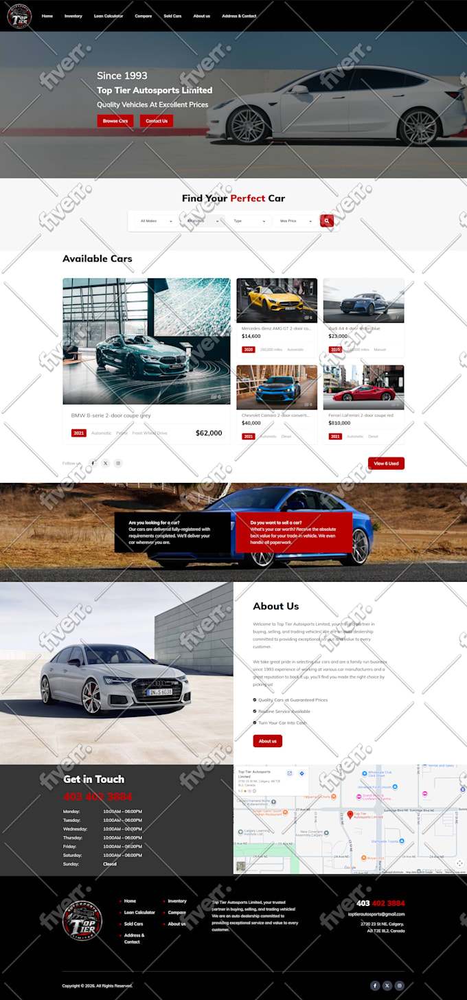 make responsive online car dealership website