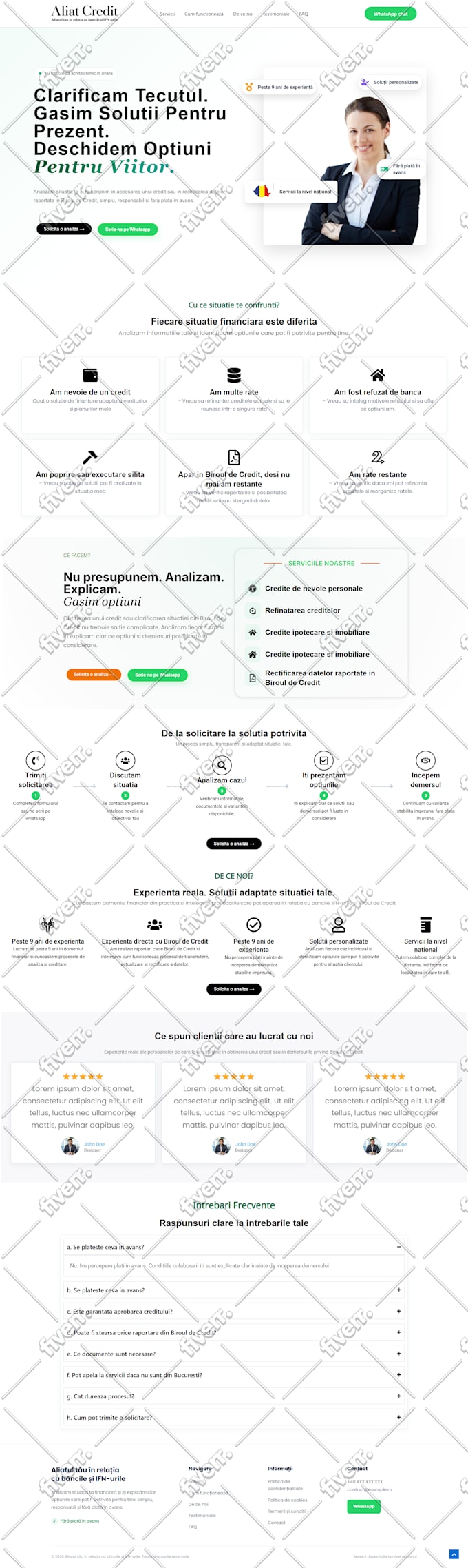 design responsive wordpress landing page with elementor, homepage design