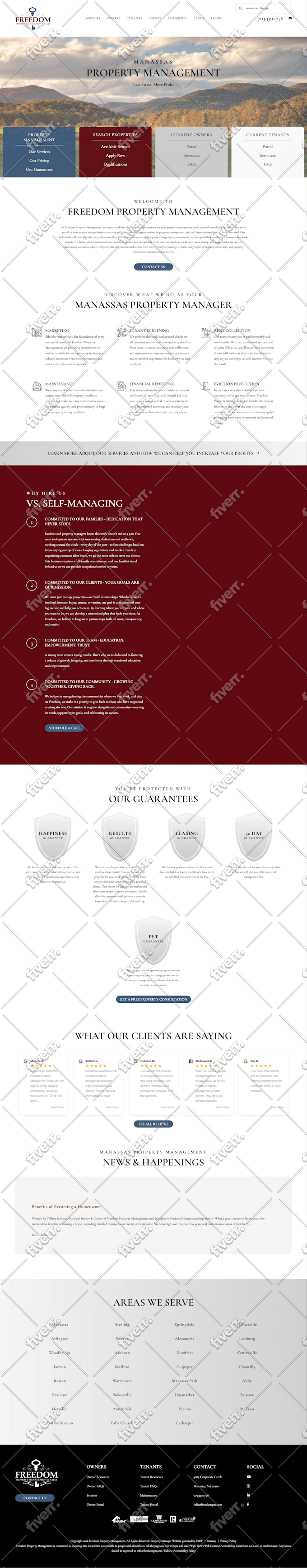 build property management website guaranteed rent short term rental website