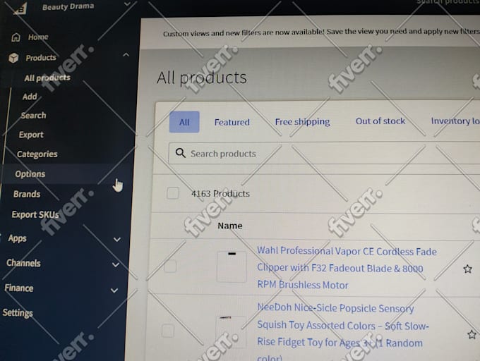 upload products to your shopify, wix, woocommerce, bigcommerce, etsy store