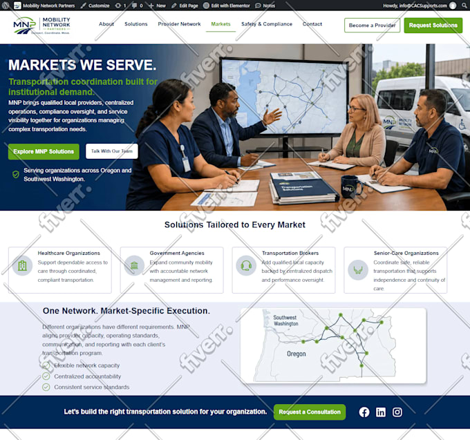 design wordpress logistics website, trucking website, cargo, transport website