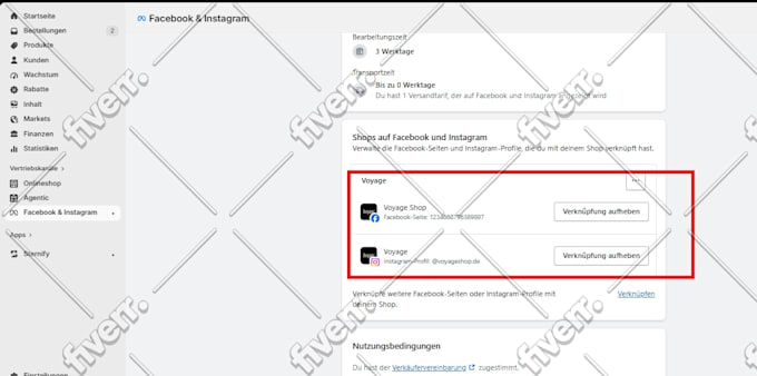 setup facebook shop, instagram shop sync with shopify