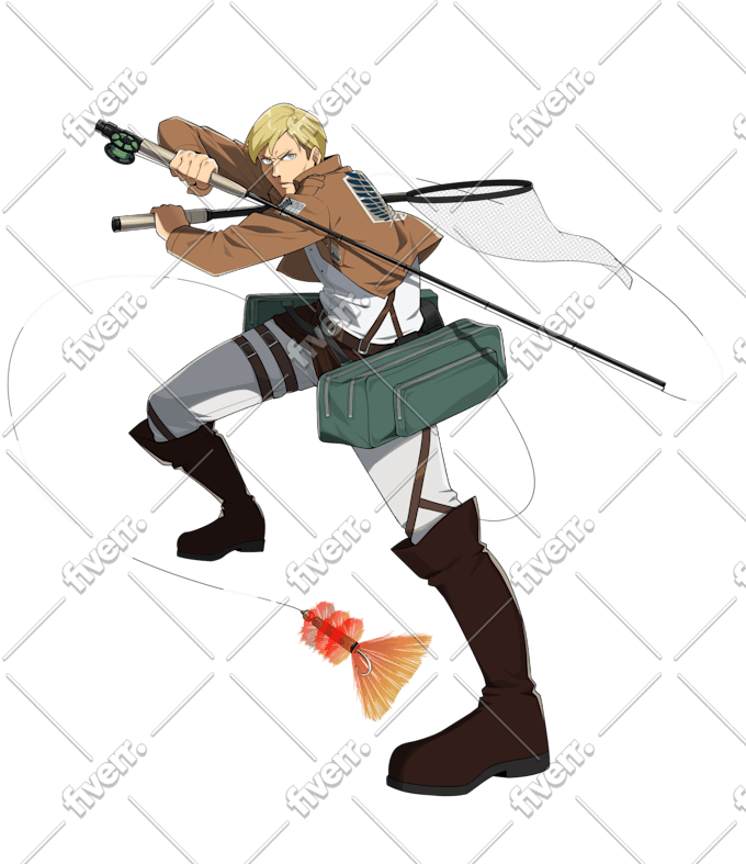 create illustration in attack on titan anime art style