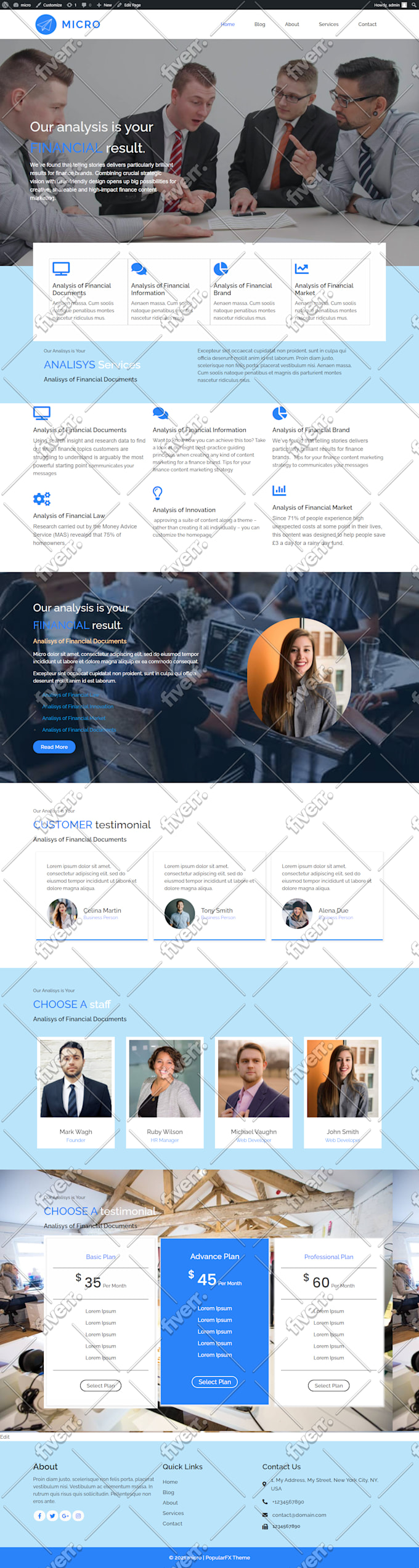 convert PSD to wordpress responsive website using elementor