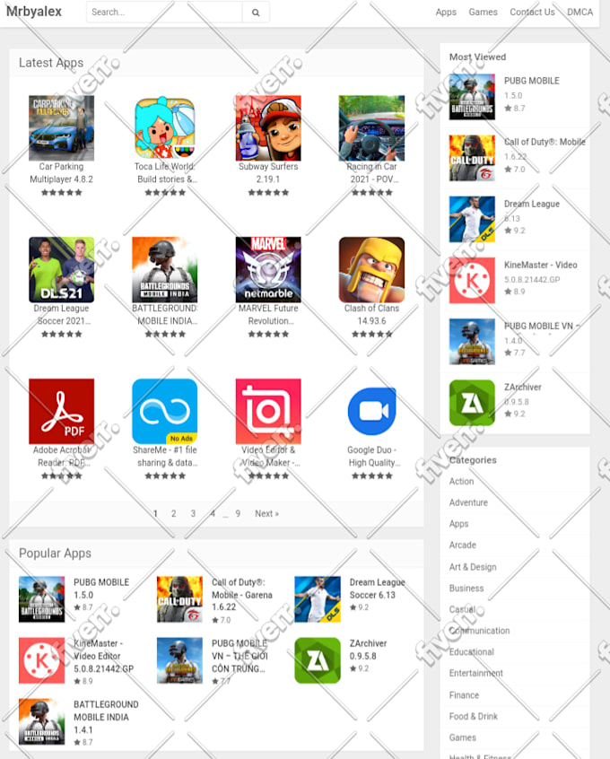 make apk download website on wordpress