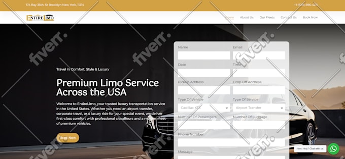 design chauffeur, limousine, or taxi booking website