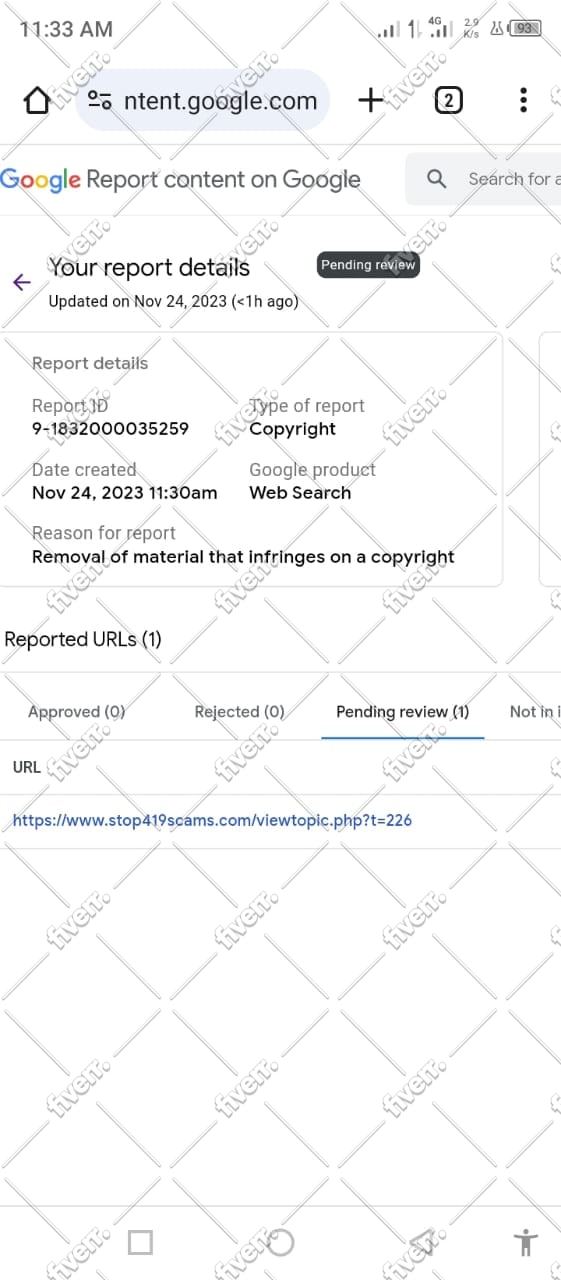remove defaming and infringing content from google search and images under dmca