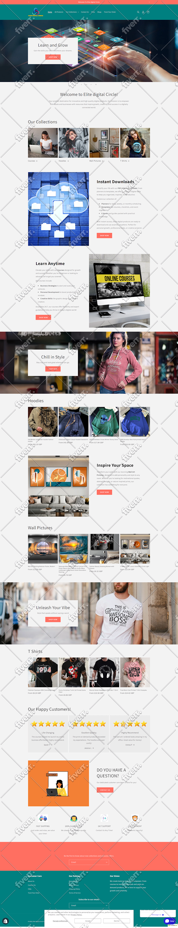 build profitable shopify store, shopify website, shopify store design