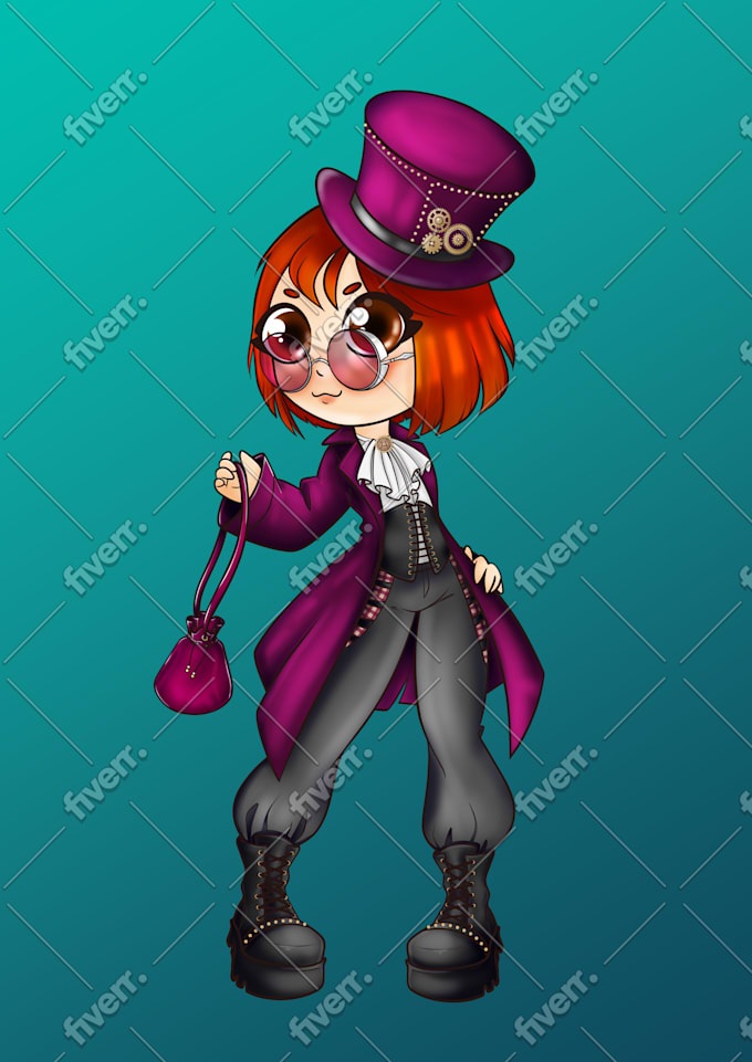 draw a character in a cute chibi style