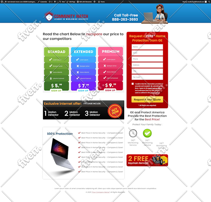 design landing page or squeeze page or sales page