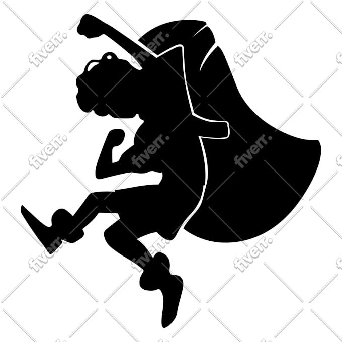 draw vector silhouette and stencil black and white