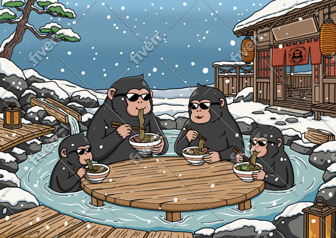 create animals cartoon illustration