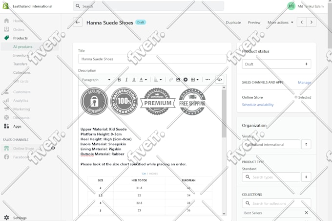 upload products to shopify, woocommerce, and etsy store