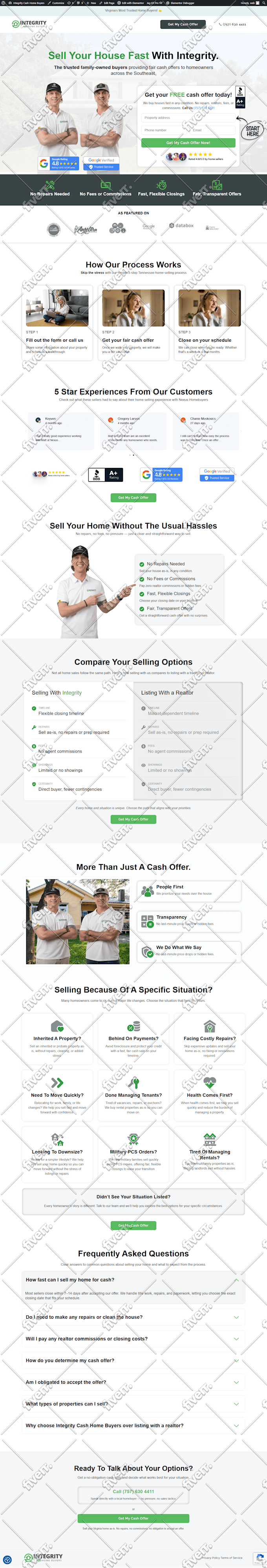 creat copy clone build wordpress website using elementor pro
