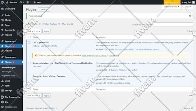 install divi theme, divi supreme pro, divi monk, divi booster plugin