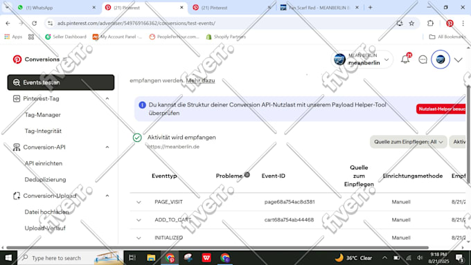 setup pinterest tag for conversion tracking and fix conversions source issues