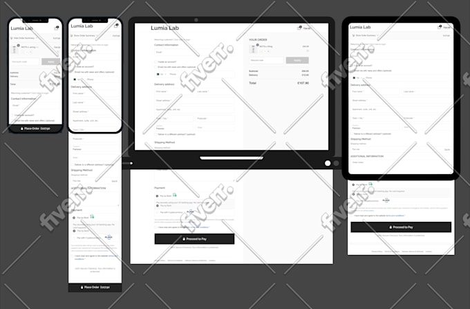 design woocommerce checkout page like shopify checkout style