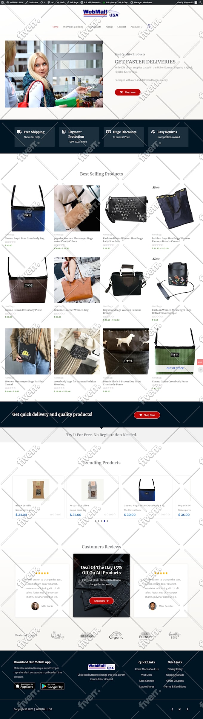 design and develop a modern responsive wordpress website