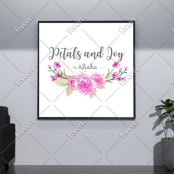 design floral watercolor logo design for your brand