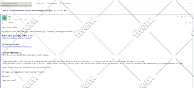 send dmca takedown request to google