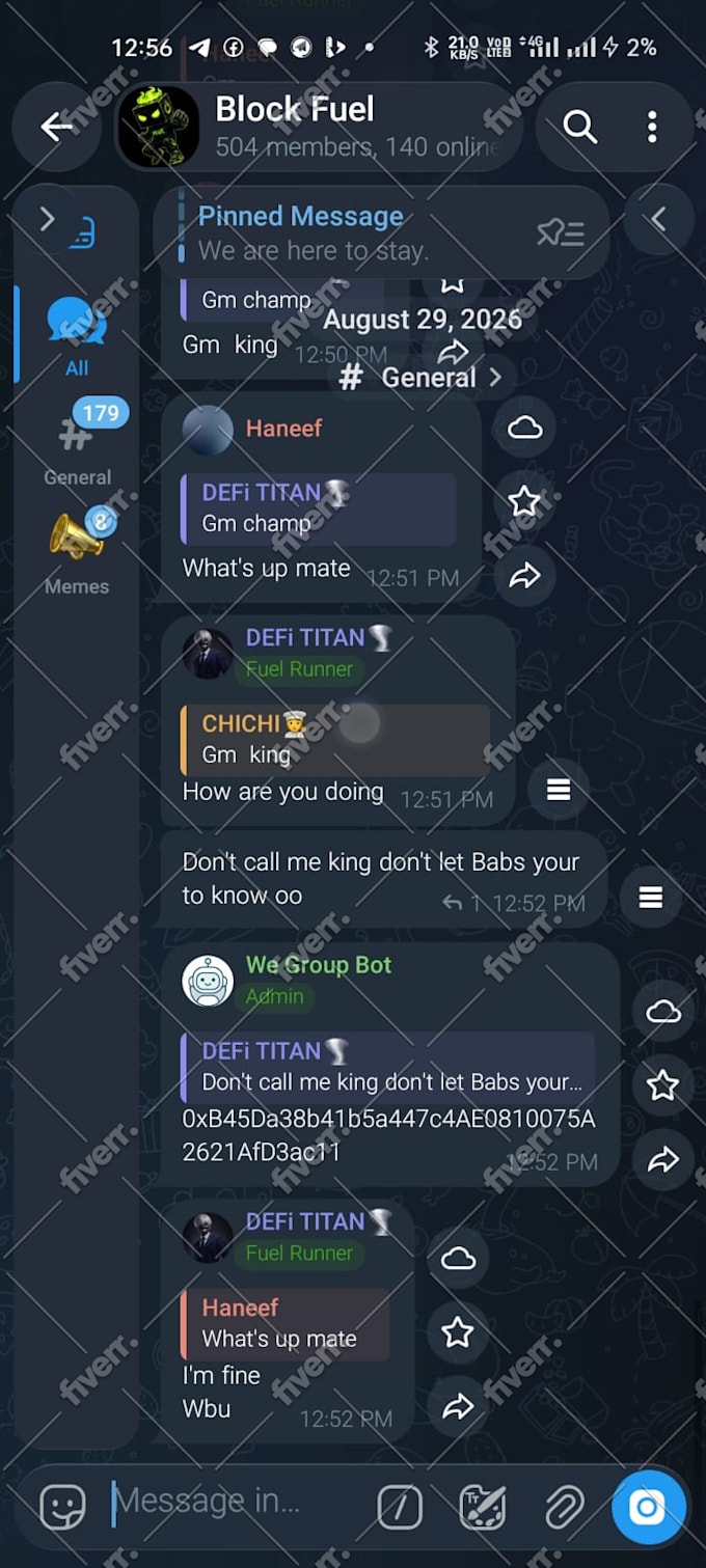 be your telegram community manager or admin with 20 chatter