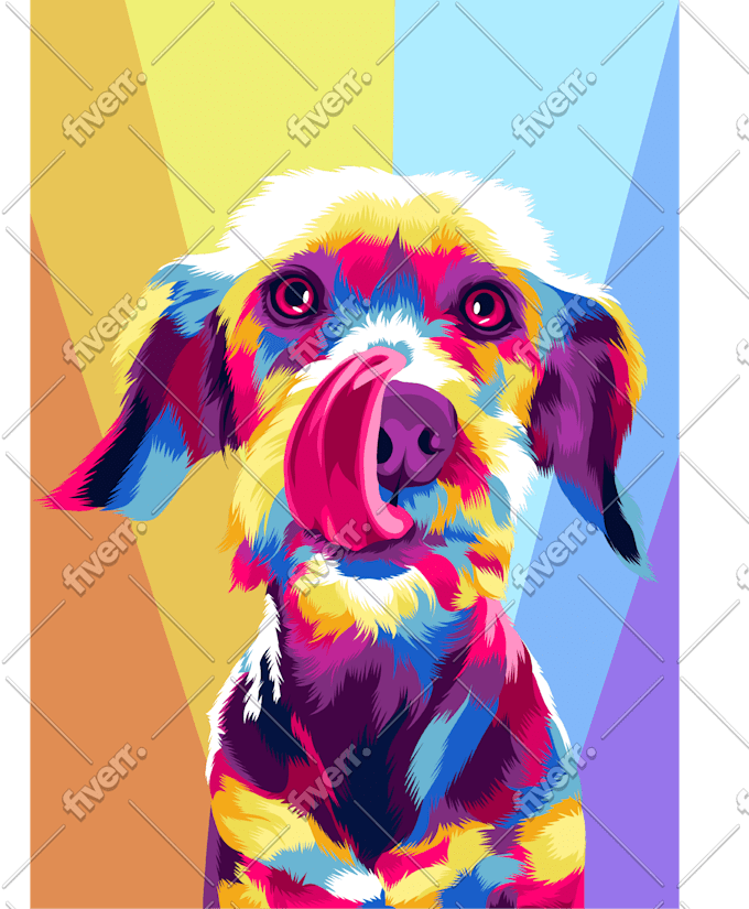 draw your pet into awesome pop art potrait less than 24 hour