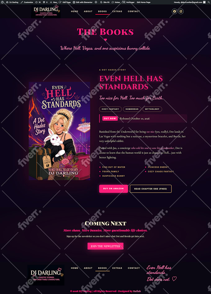 design author website, book website, book author website and book landing page